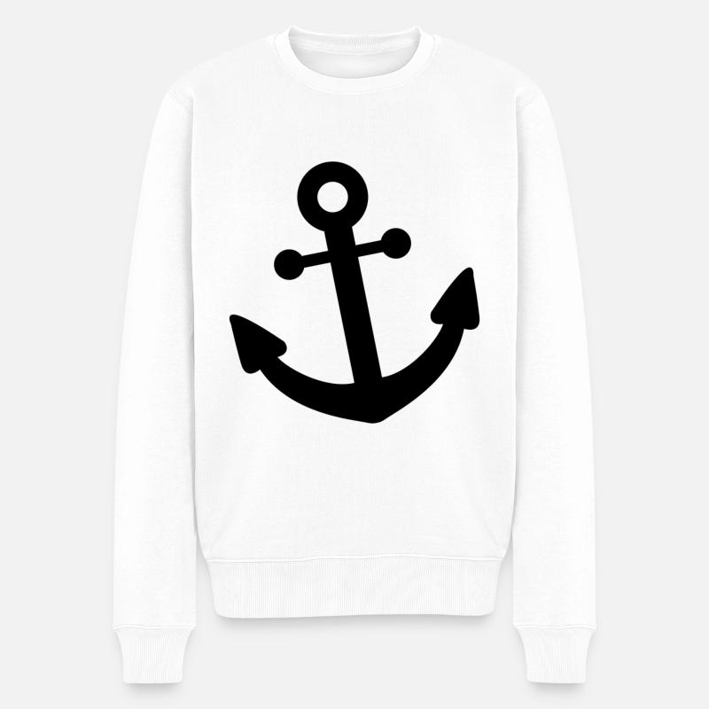 Anker Seemann Seefahrt - Männer Premium Bio Pullover - Weiß
