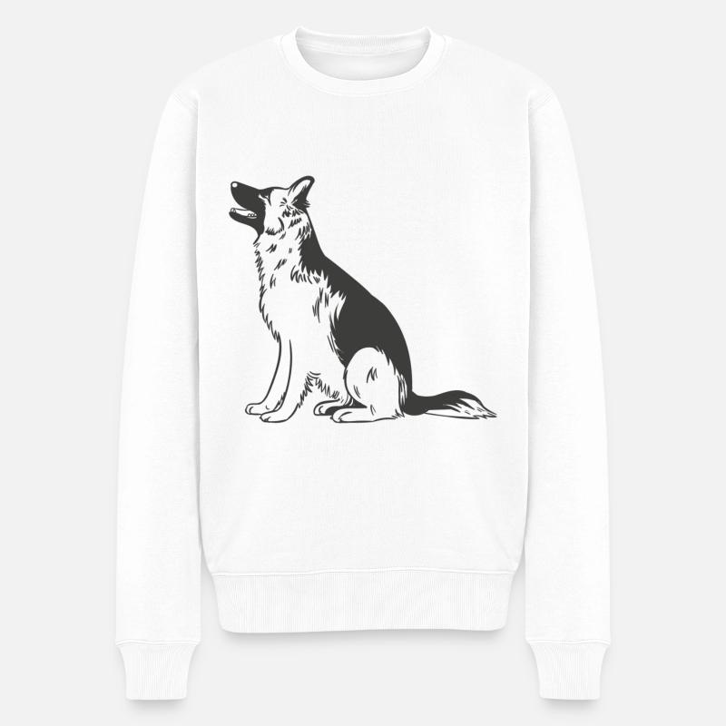 Deutscher Schäferhund - Männer Premium Bio Pullover - Weiß