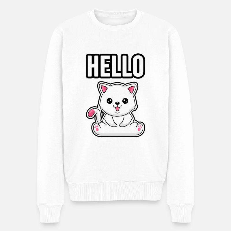 Bébé chien et chat - Pull Premium bio Homme - blanc