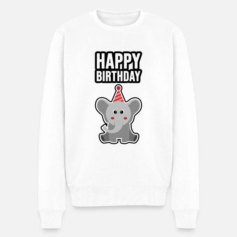 Anniversaire Éléphant - Pull Premium bio Homme - blanc