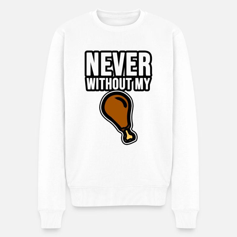 Niemals ohne Keule - Männer Premium Bio Pullover - Weiß