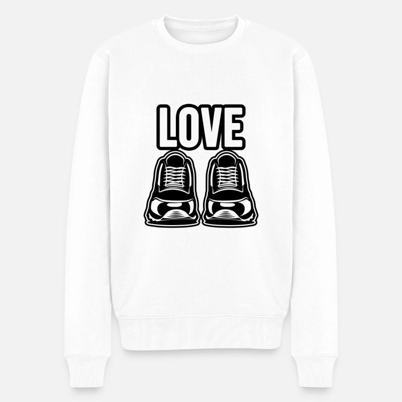 Schuhliebe und Schuhe - Männer Premium Bio Pullover - Weiß