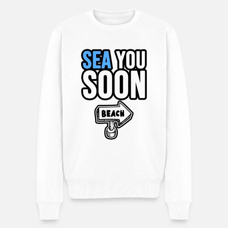 Sea you soon! - Männer Premium Bio Pullover - Weiß