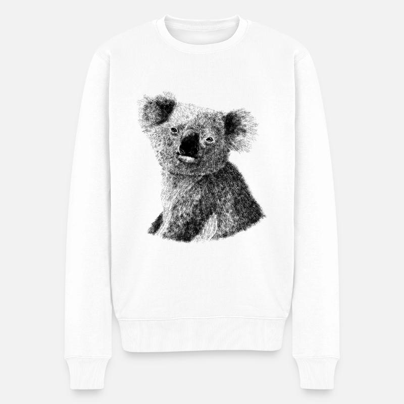 Koala Australia - Männer Premium Bio Pullover - Weiß