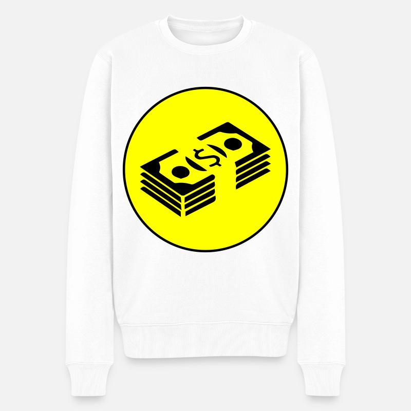 Geld Money Kreis - Männer Premium Bio Pullover - Weiß