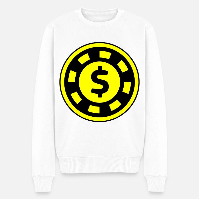 Poker Chip Kreis - Männer Premium Bio Pullover - Weiß