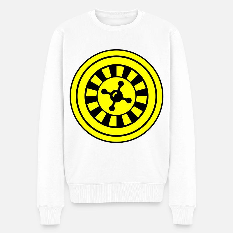 Cercle d’icônes de roulette - Pull Premium bio Homme - blanc