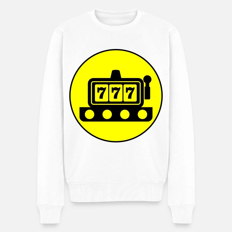 Einarmiger bandit Kreis - Männer Premium Bio Pullover - Weiß
