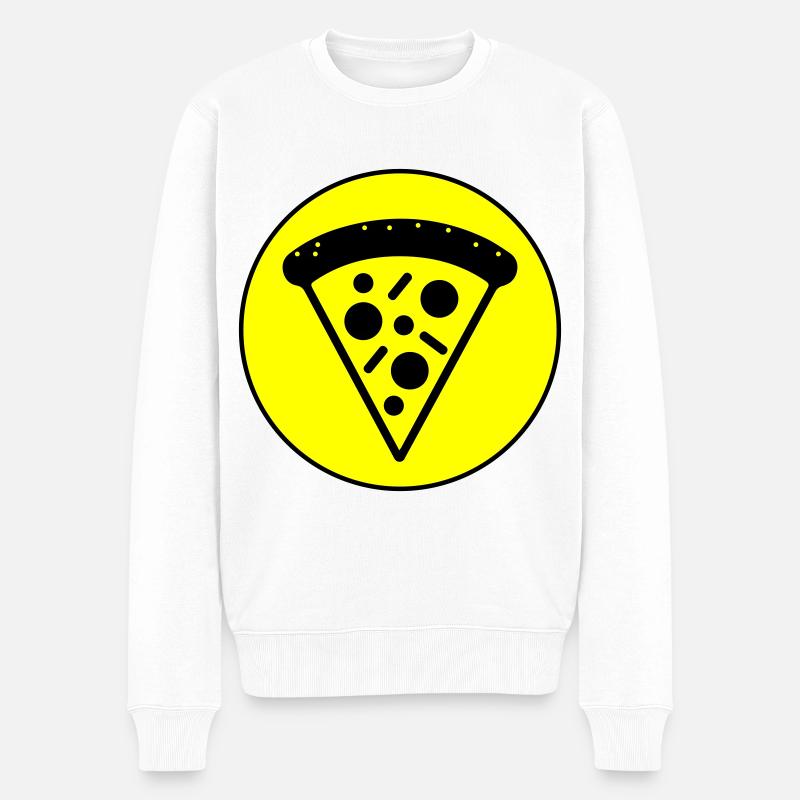 Cercle d’icônes de pizza - Pull Premium bio Homme - blanc