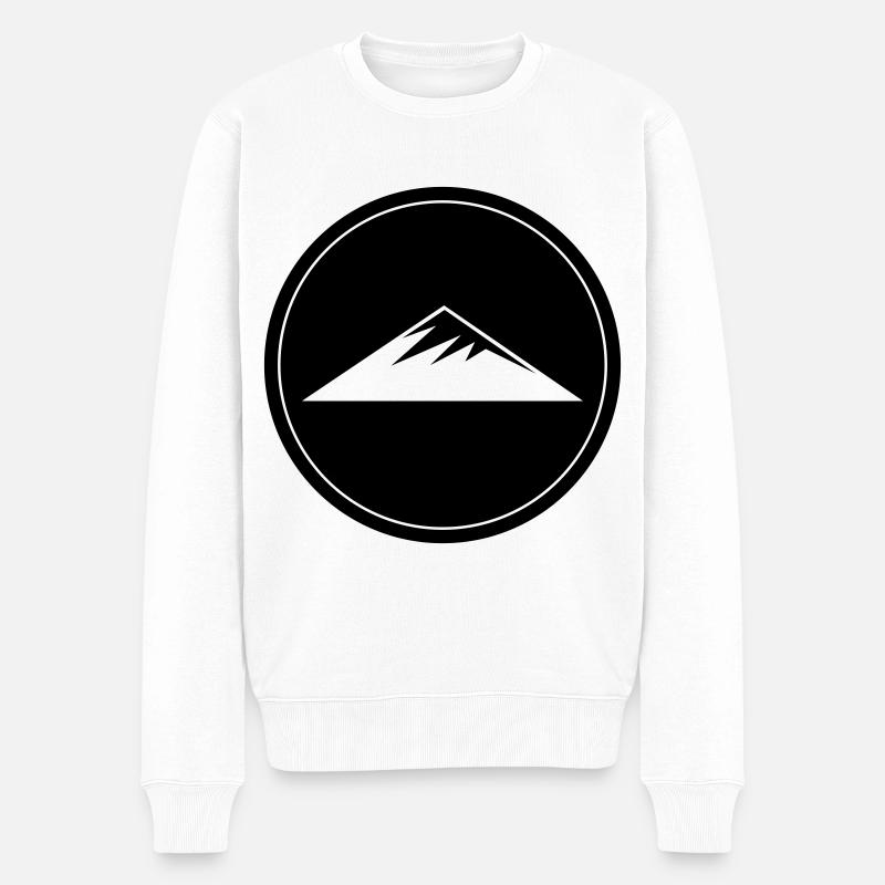 Berge Symbol Kreis - Männer Premium Bio Pullover - Weiß