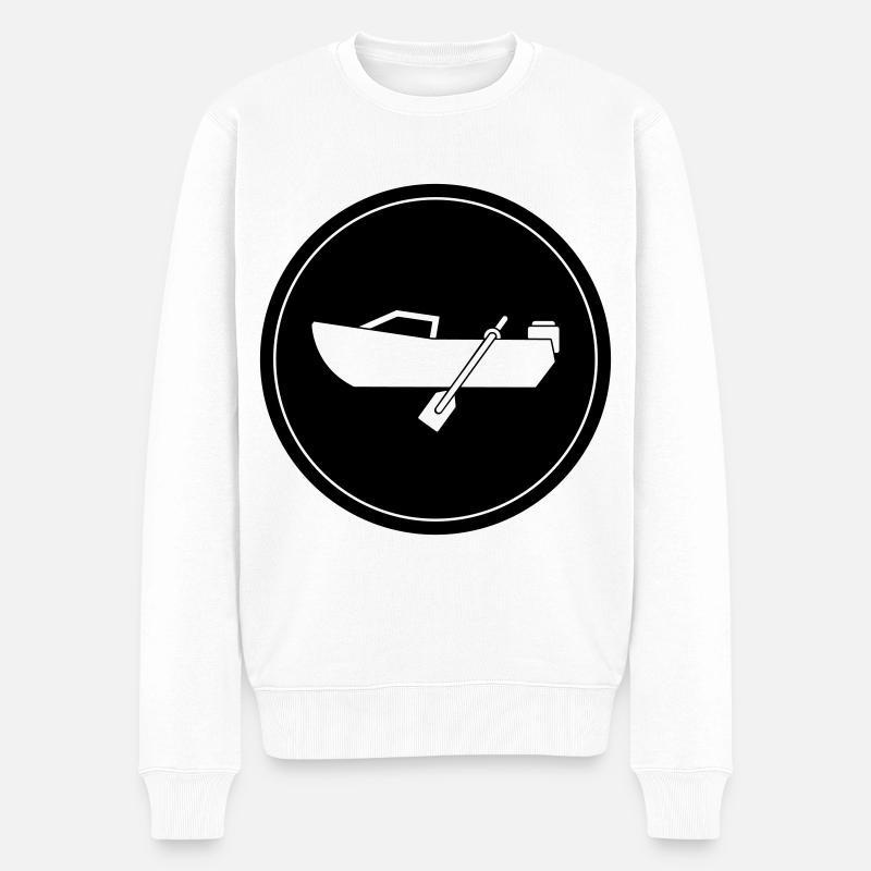 boot Symbol Kreis - Männer Premium Bio Pullover - Weiß