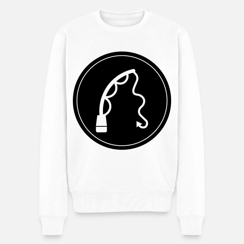 Angelrute angeln icon - Männer Premium Bio Pullover - Weiß