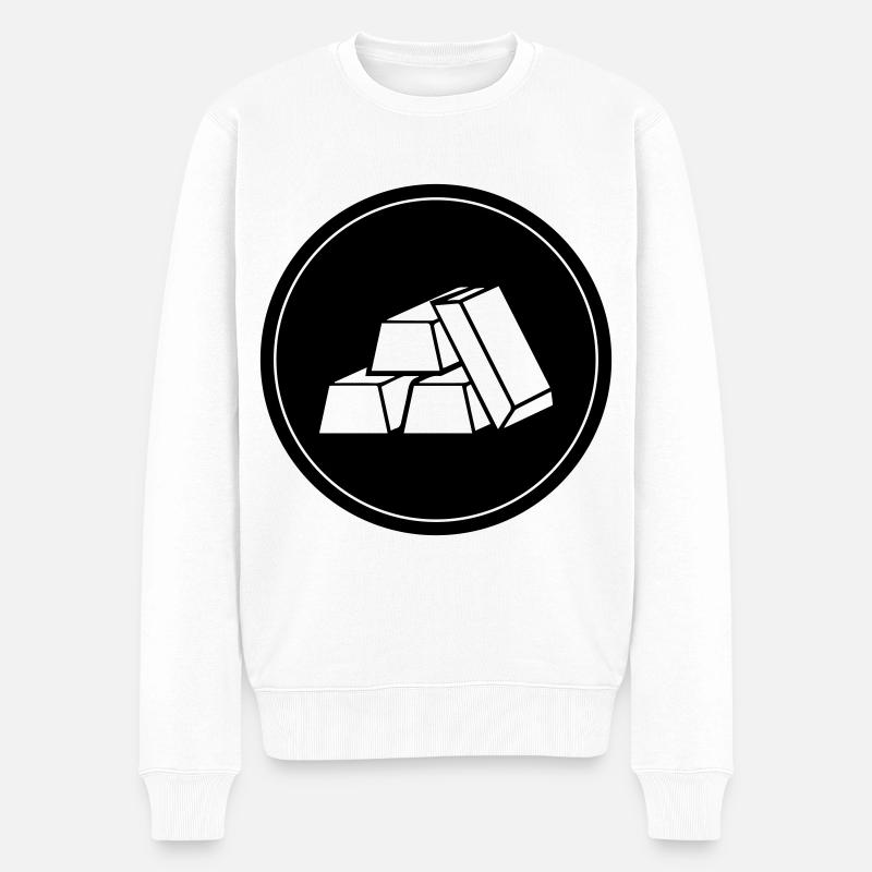 Gold Kreis icon - Männer Premium Bio Pullover - Weiß