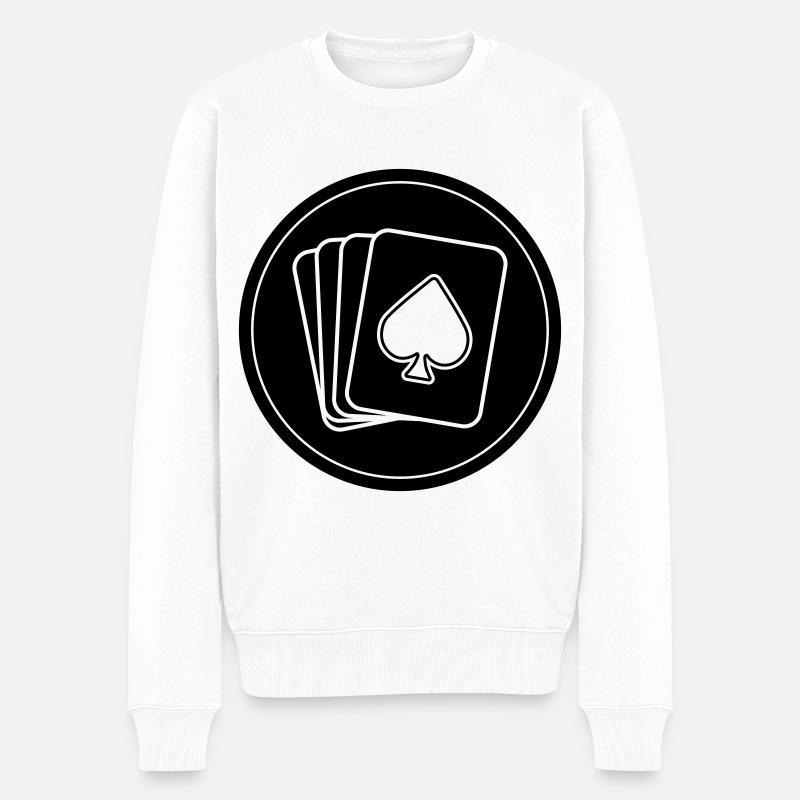 Karten Icon Kreis - Männer Premium Bio Pullover - Weiß