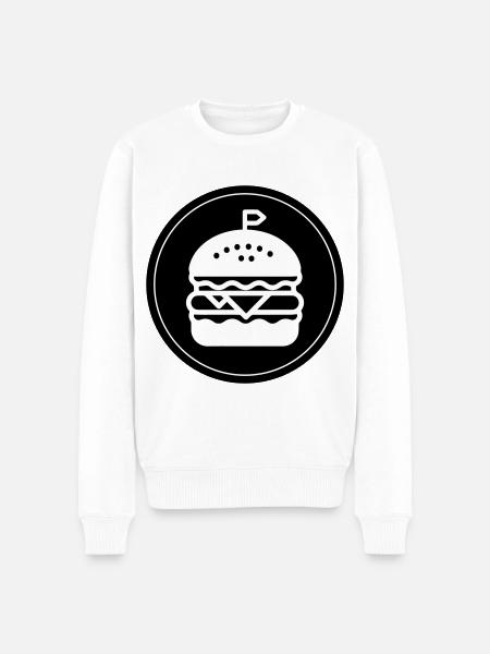 Burger Icon Circle - Men's Premium Organic Jumper - white