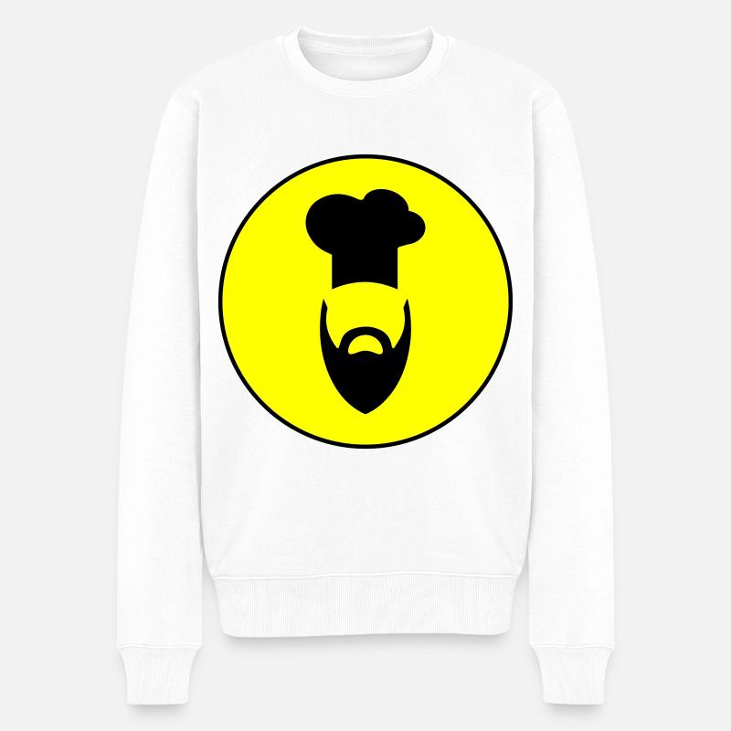 Kochhut icon symbol - Männer Premium Bio Pullover - Weiß