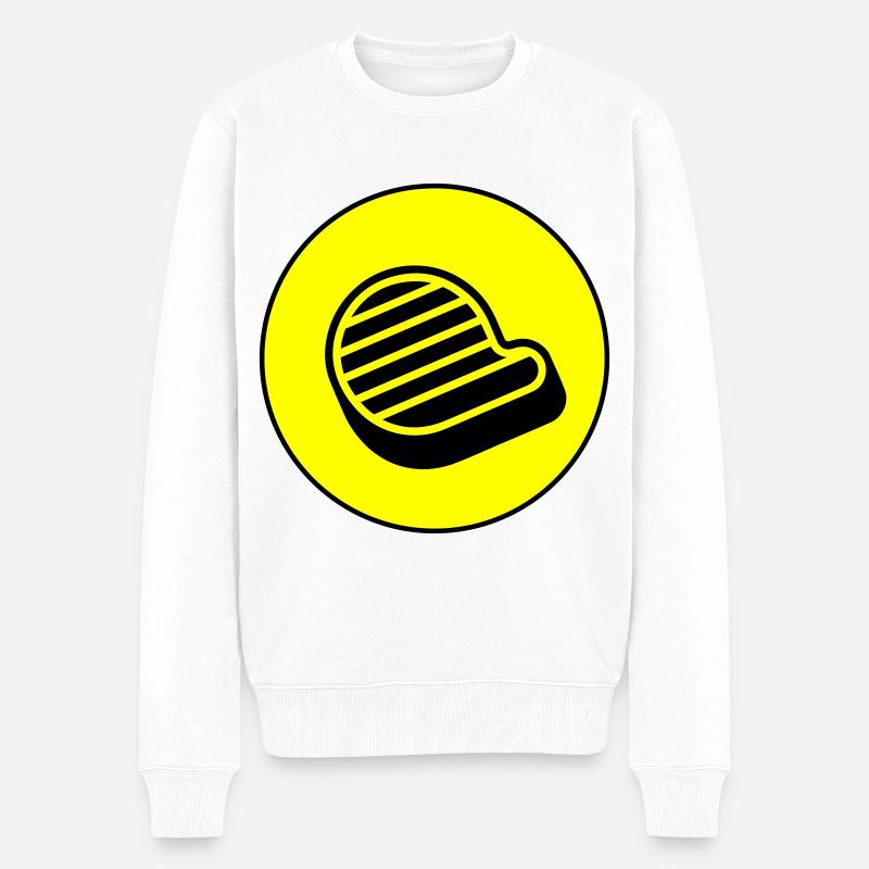 Fleisch steak symbol - Männer Premium Bio Pullover - Weiß