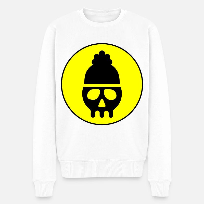 Skull kopf icon - Männer Premium Bio Pullover - Weiß