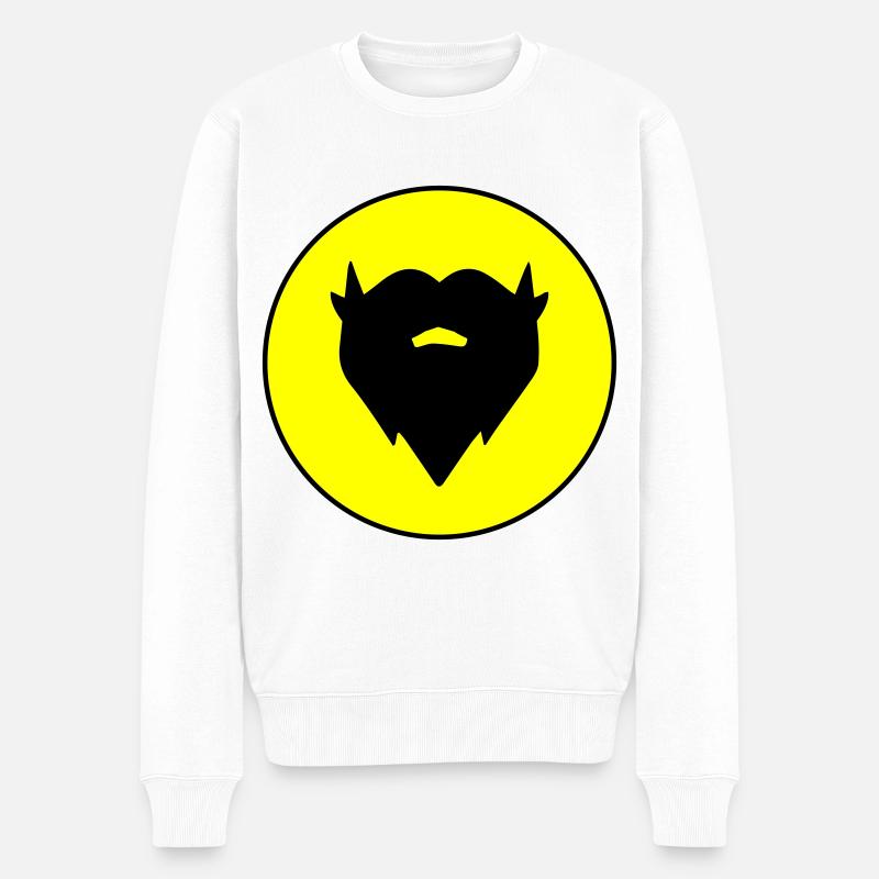 Bart symbol - Männer Premium Bio Pullover - Weiß