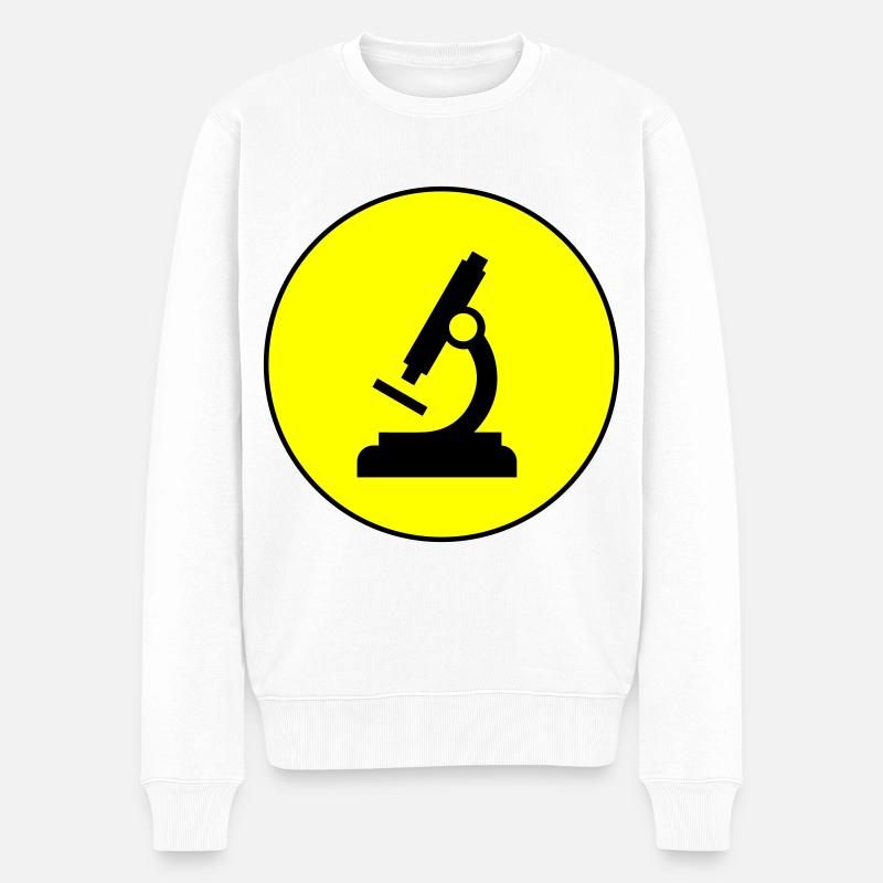 Mikroskop Icon Symbol - Männer Premium Bio Pullover - Weiß