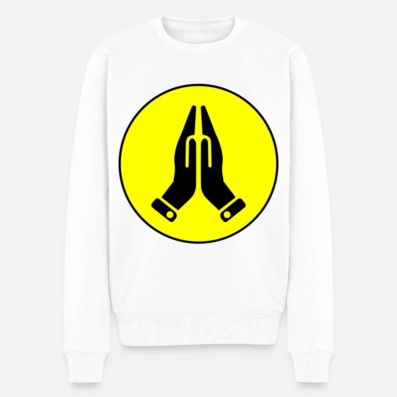 Symbole des mains - Pull Premium bio Homme - blanc