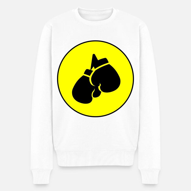 Boxhandschuhe symbol - Männer Premium Bio Pullover - Weiß
