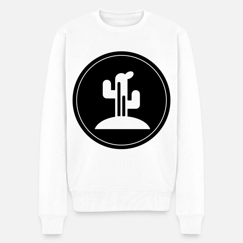 Kaktus pflanze - Männer Premium Bio Pullover - Weiß