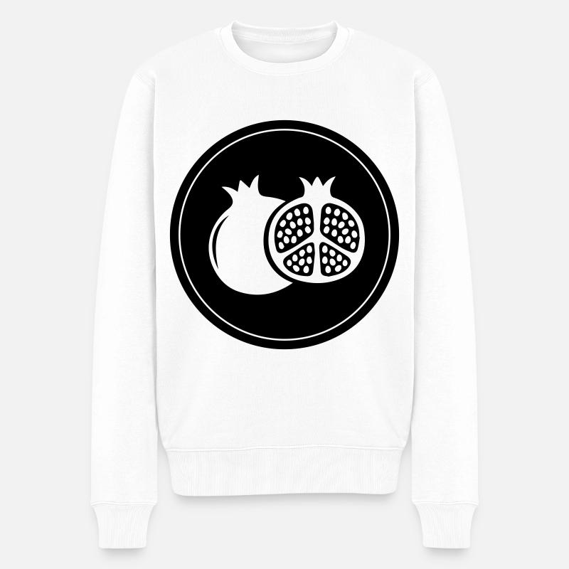 Granatapfel Symbol - Männer Premium Bio Pullover - Weiß