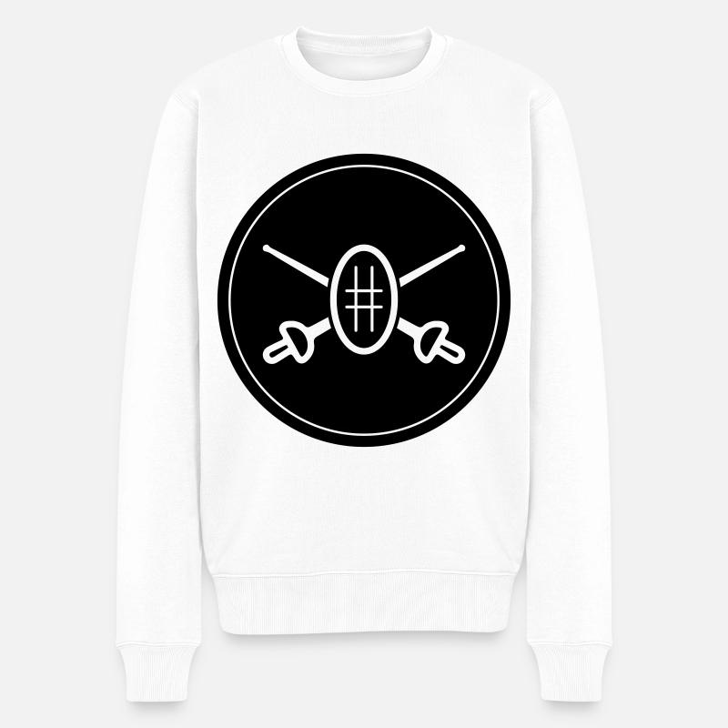 Cercle d’épée d’escrime - Pull Premium bio Homme - blanc