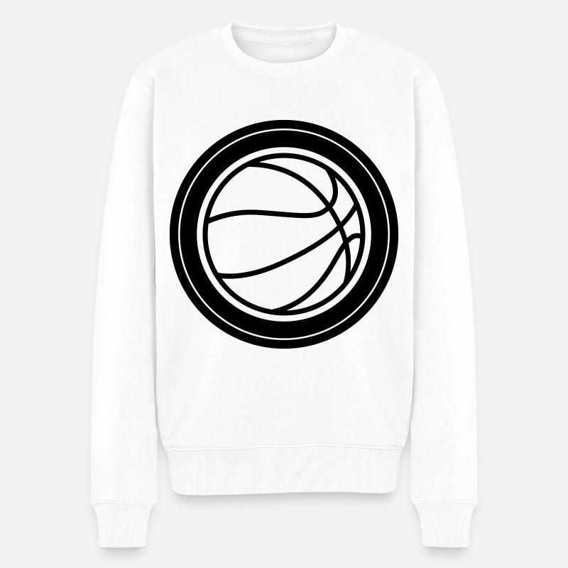 Basketball Kreis - Männer Premium Bio Pullover - Weiß