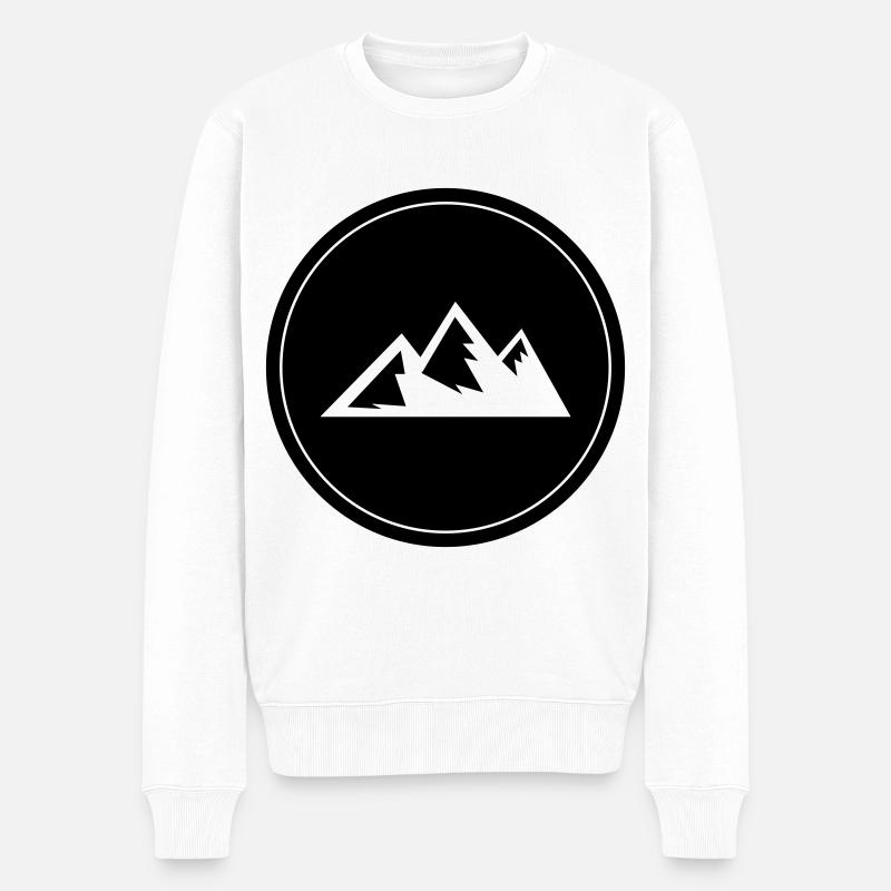 Berg Icon Symbol Kreis - Männer Premium Bio Pullover - Weiß