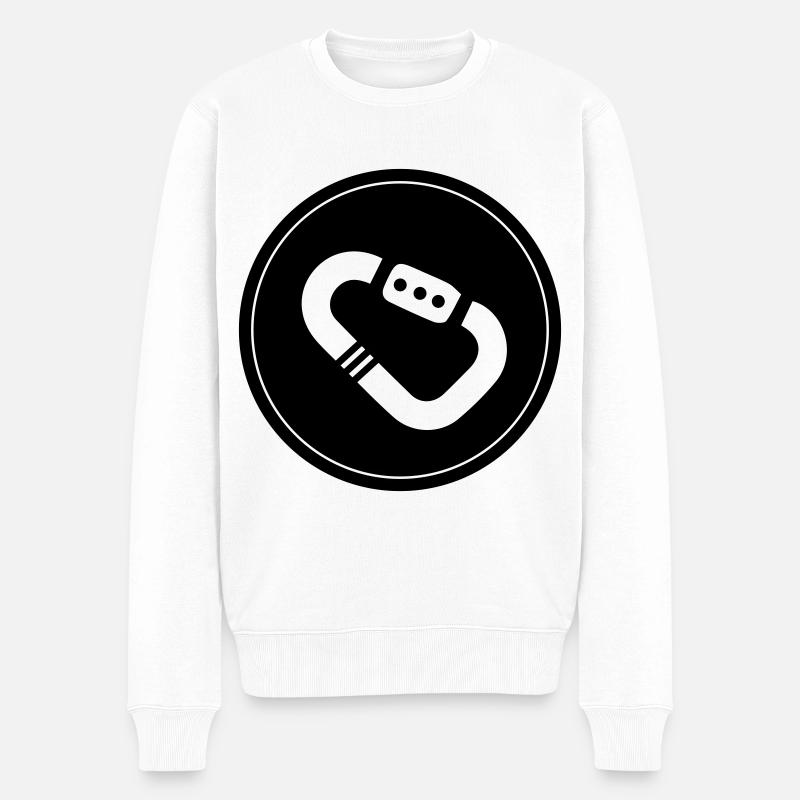 Kletterausrüstung Karabiner Kreis - Männer Premium Bio Pullover - Weiß