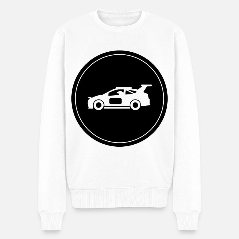 Auto Rennfahrer Kreis - Männer Premium Bio Pullover - Weiß