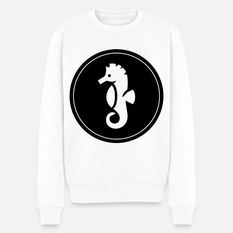 Cercle d’animaux hippocampes - Pull Premium bio Homme - blanc