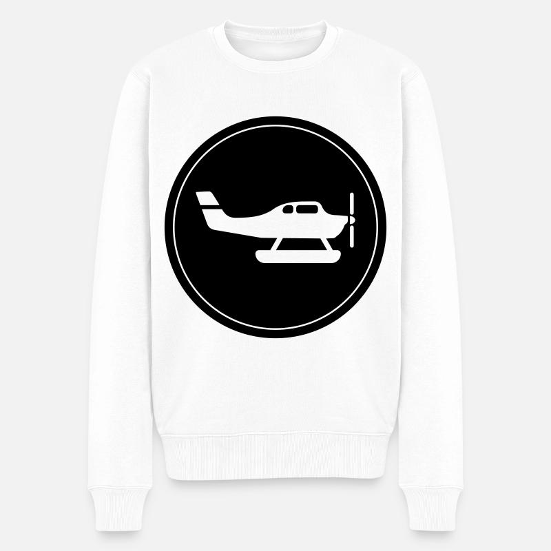 Cercle de symboles d’avion - Pull Premium bio Homme - blanc