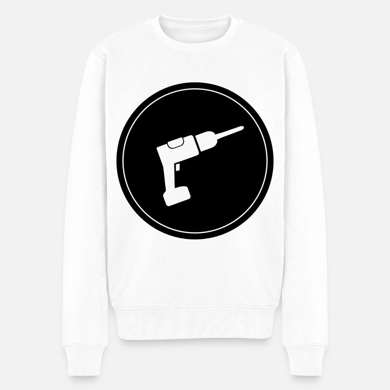 Bohrmaschine - Männer Premium Bio Pullover - Weiß