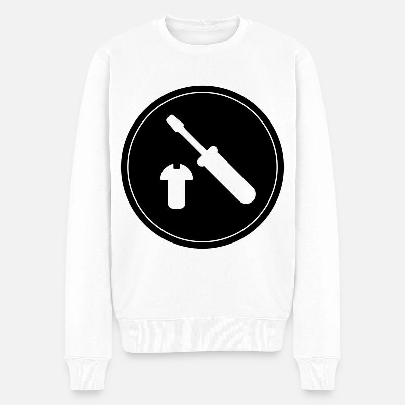 Schraubenzieher Symbol - Männer Premium Bio Pullover - Weiß