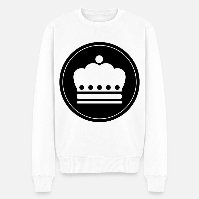 Krone icon - Männer Premium Bio Pullover - Weiß