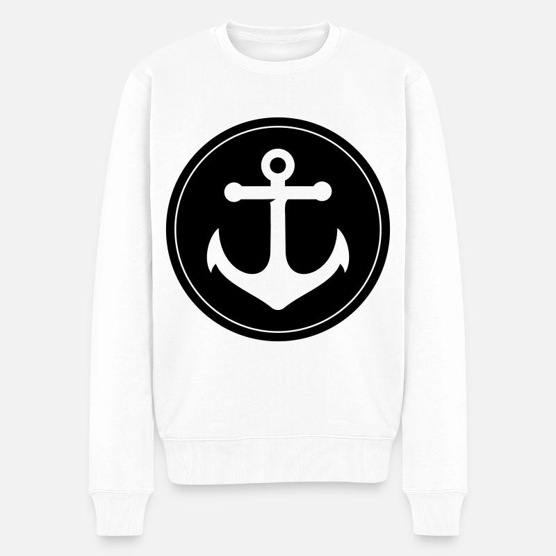 Anker Icon - Männer Premium Bio Pullover - Weiß