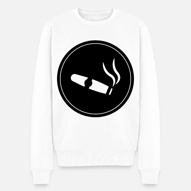 Zigarre Symbol - Männer Premium Bio Pullover - Weiß