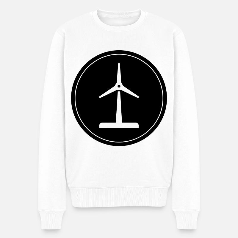 Silhouette d’éolienne - Pull Premium bio Homme - blanc