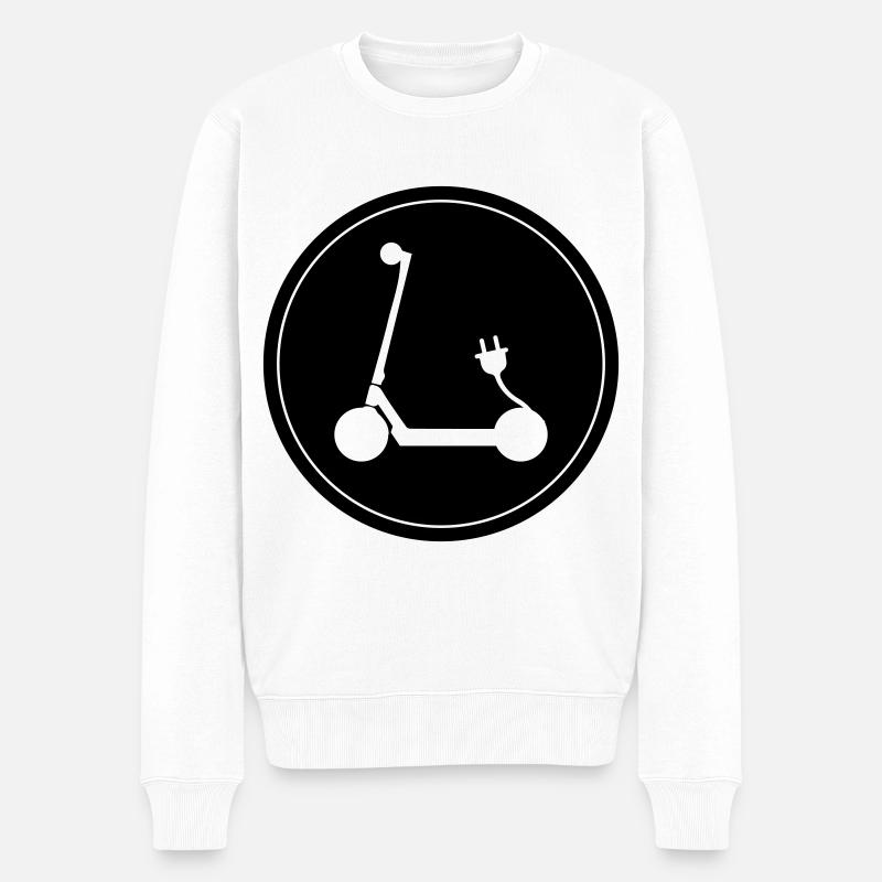 E-roller Icon - Männer Premium Bio Pullover - Weiß