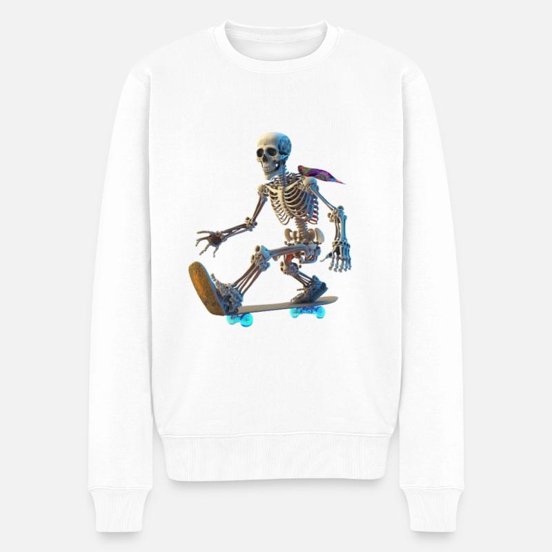 Skeleton-skateboarder - Pull Premium bio Homme - blanc
