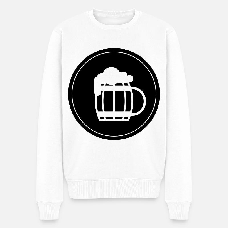 Bierglas Bier Symbol - Männer Premium Bio Pullover - Weiß