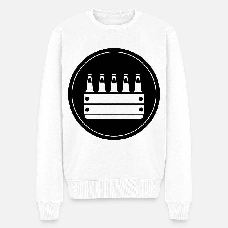 Bierkiste Kiste Bier - Männer Premium Bio Pullover - Weiß