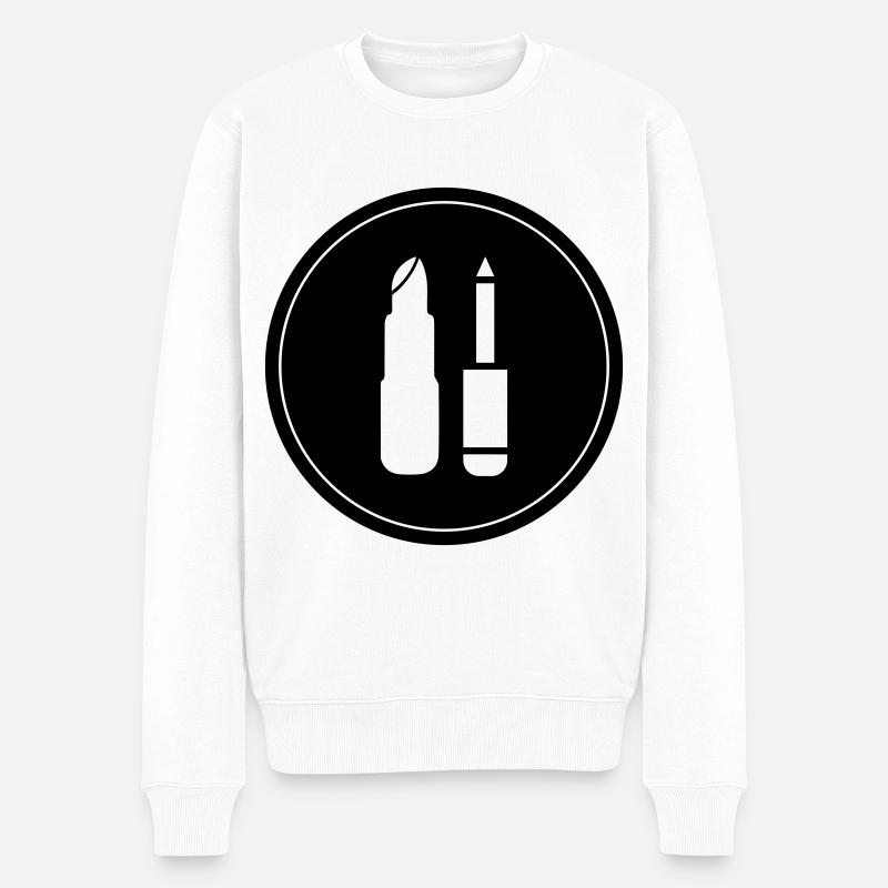 Make Up Kosmetik Icon - Männer Premium Bio Pullover - Weiß