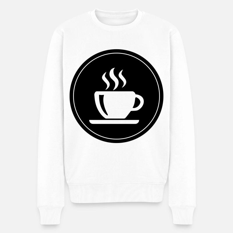Kaffeetasse Kaffee - Männer Premium Bio Pullover - Weiß