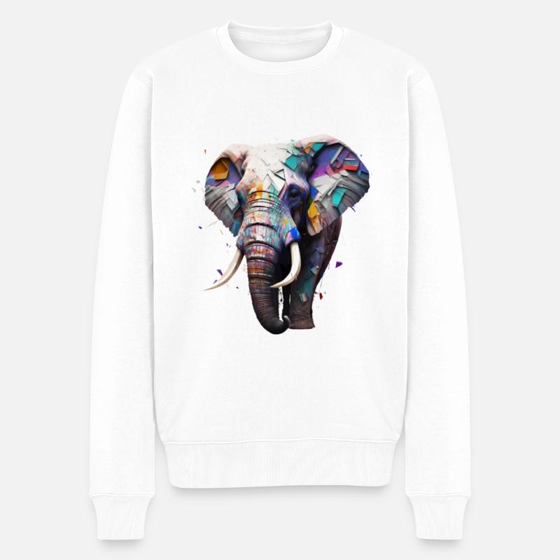 Les éléphants n’oublient jamais - Pull Premium bio Homme - blanc