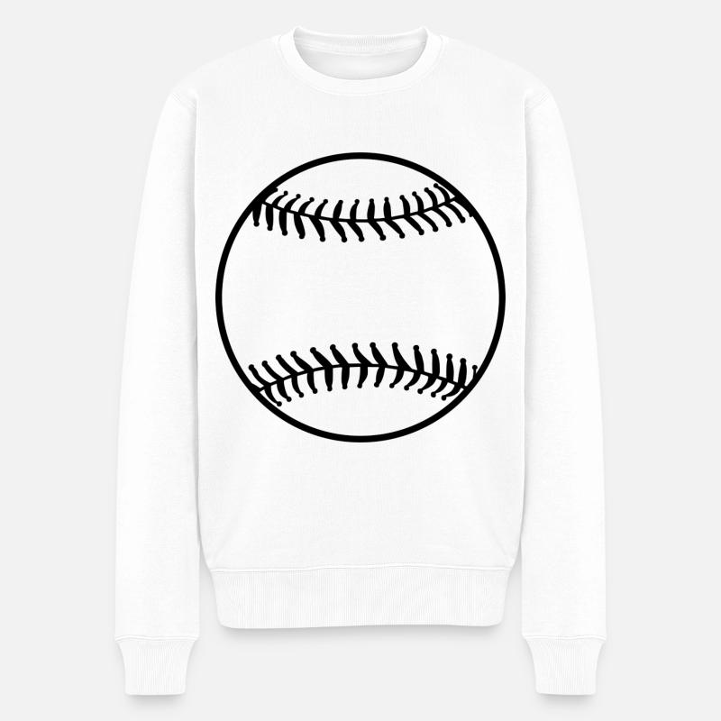 Baseball - Männer Premium Bio Pullover - Weiß