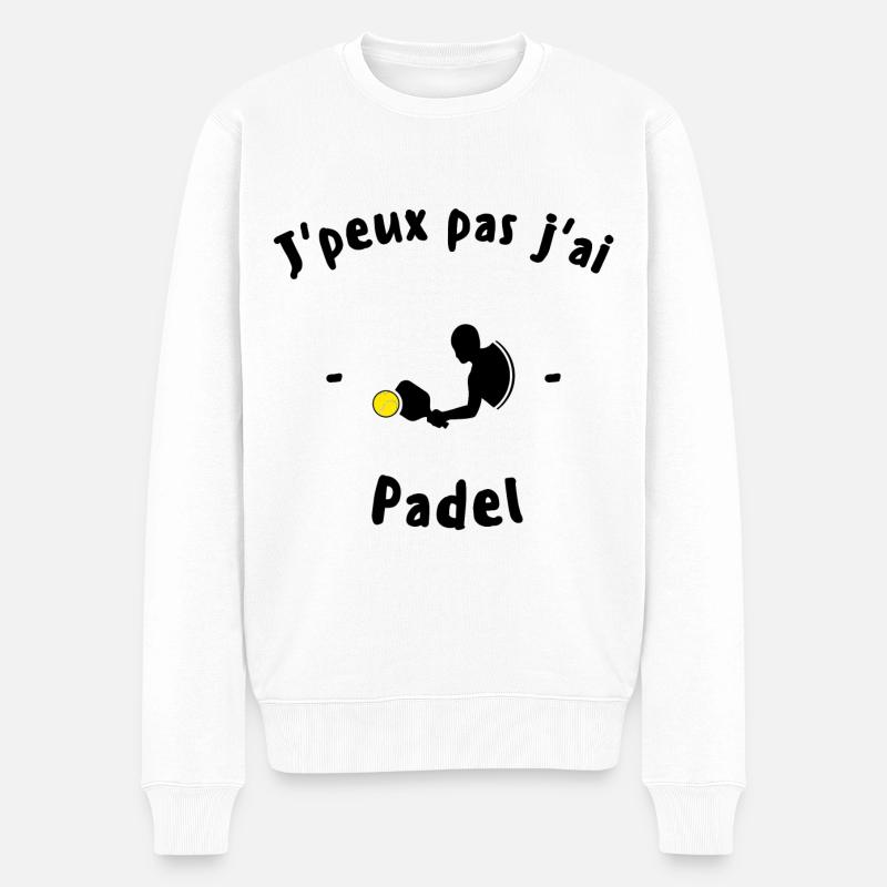 J'Peux Pas J'Ai padel - Pull Premium bio Homme - blanc